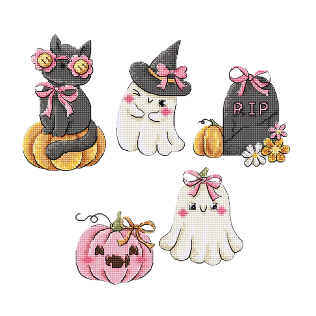 Boo Crew - 6 stuks - LetiStitch borduurpakket