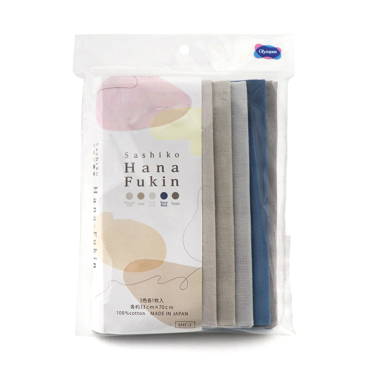 Sashiko stoffen - Set van 5 kleuren - Hana Fukin -bestellen bij Iris Borduurt