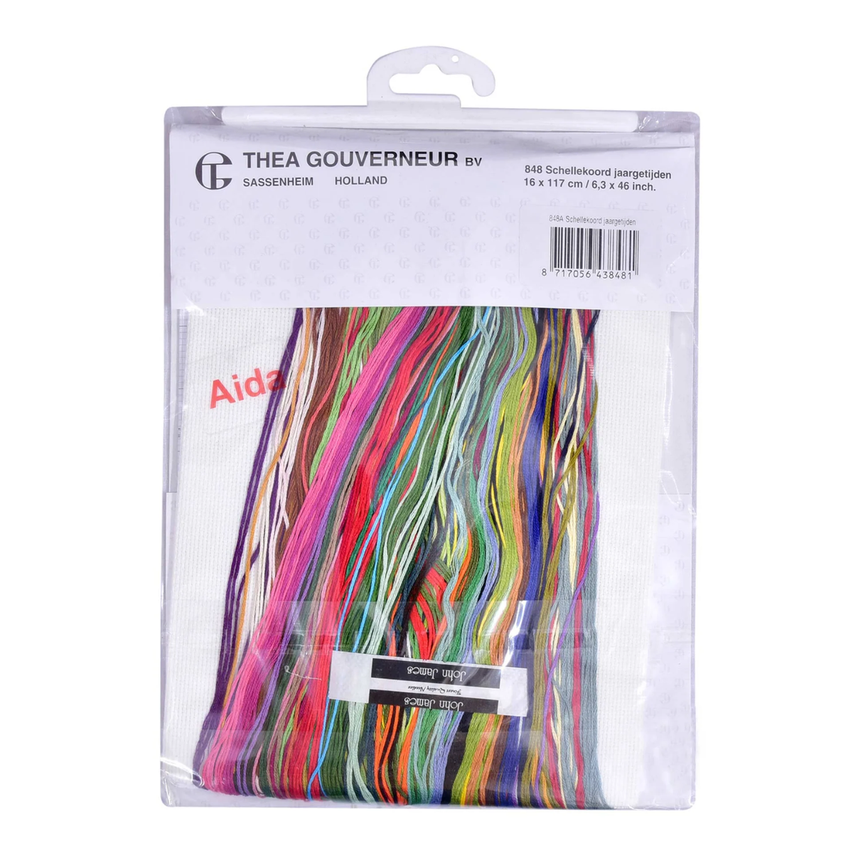 Thea Gouverneur bloemen borduurpakket met aida en dmc garen