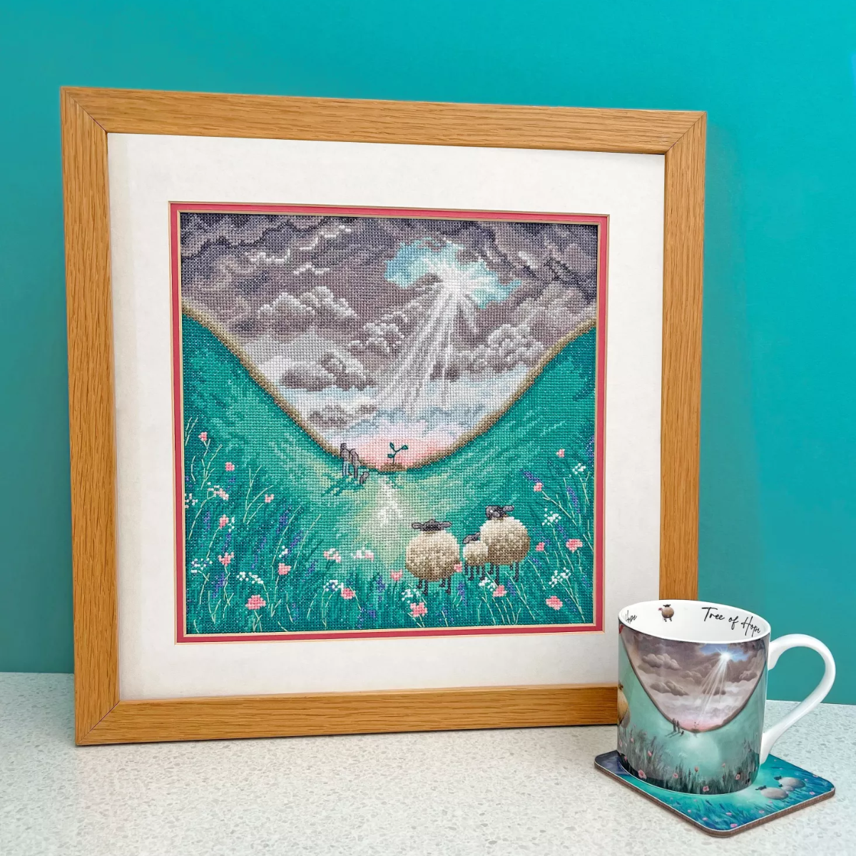 Bothy Threads borduurpakket Tree of Hope schapen