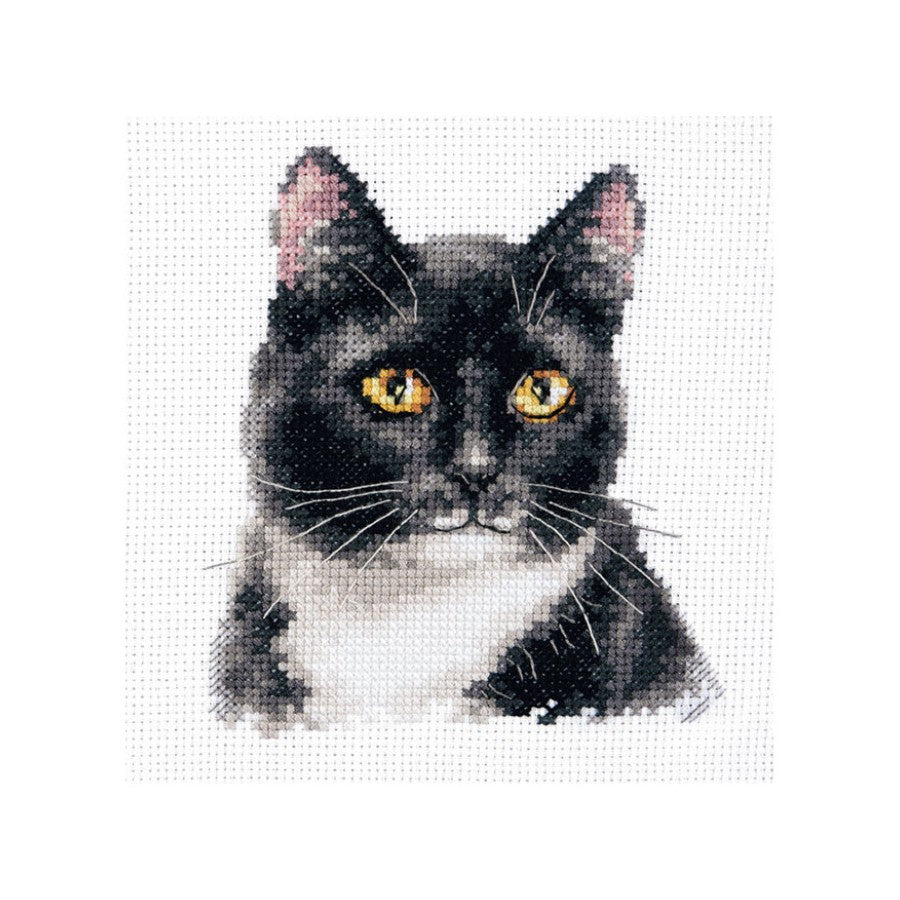 zwarte-kat-met-witte-borst-borduurpakket - Alisa