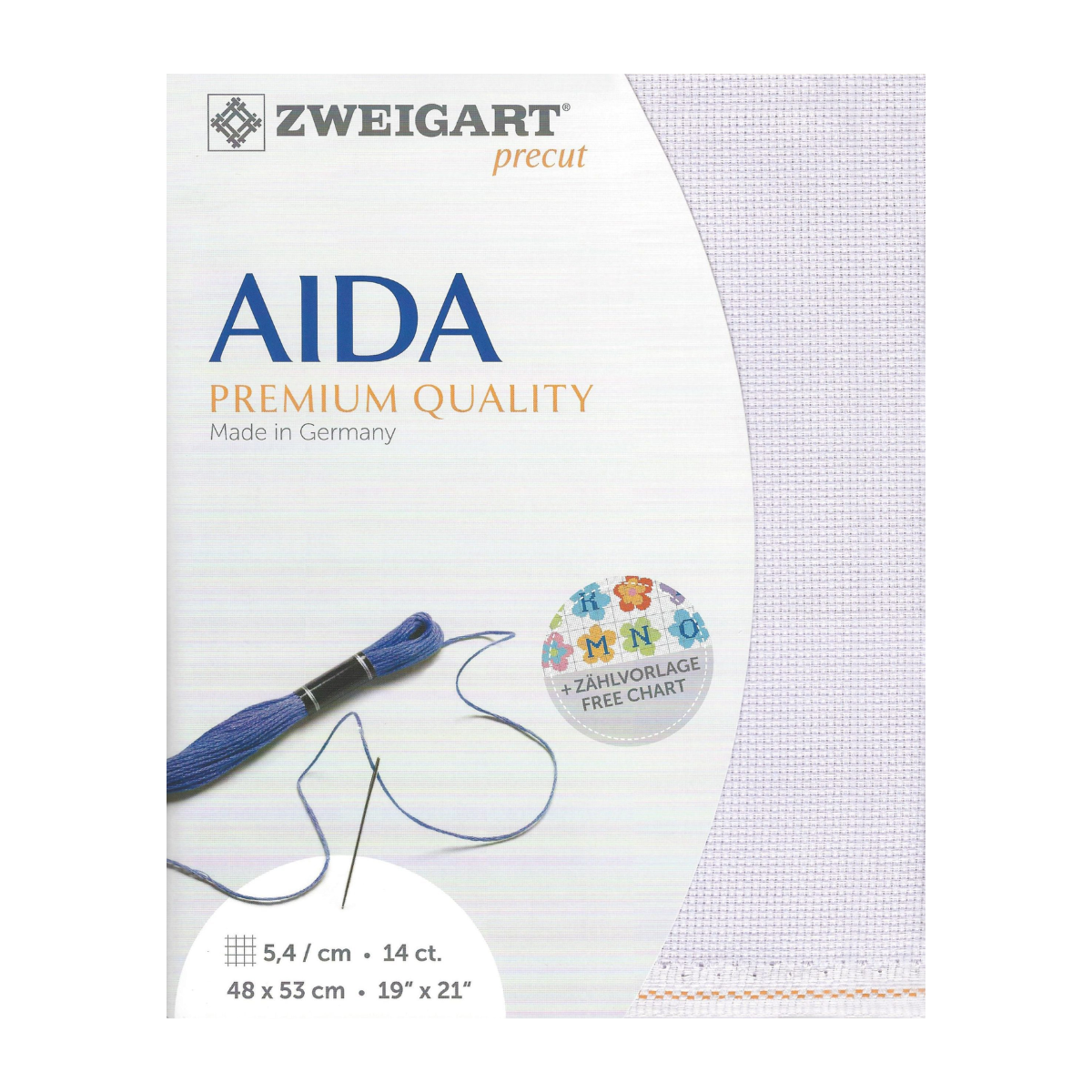 Zweigart Aida borduurstof 14 count - Lila - 48 x 53 cm