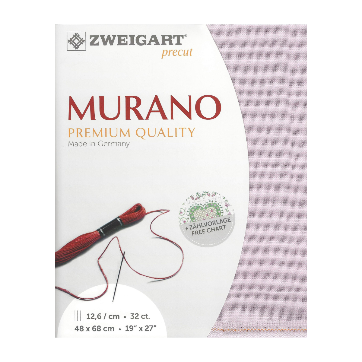 Zweigart Murano evenweave 32 count - Pale Lilac - 48 x 86 cm