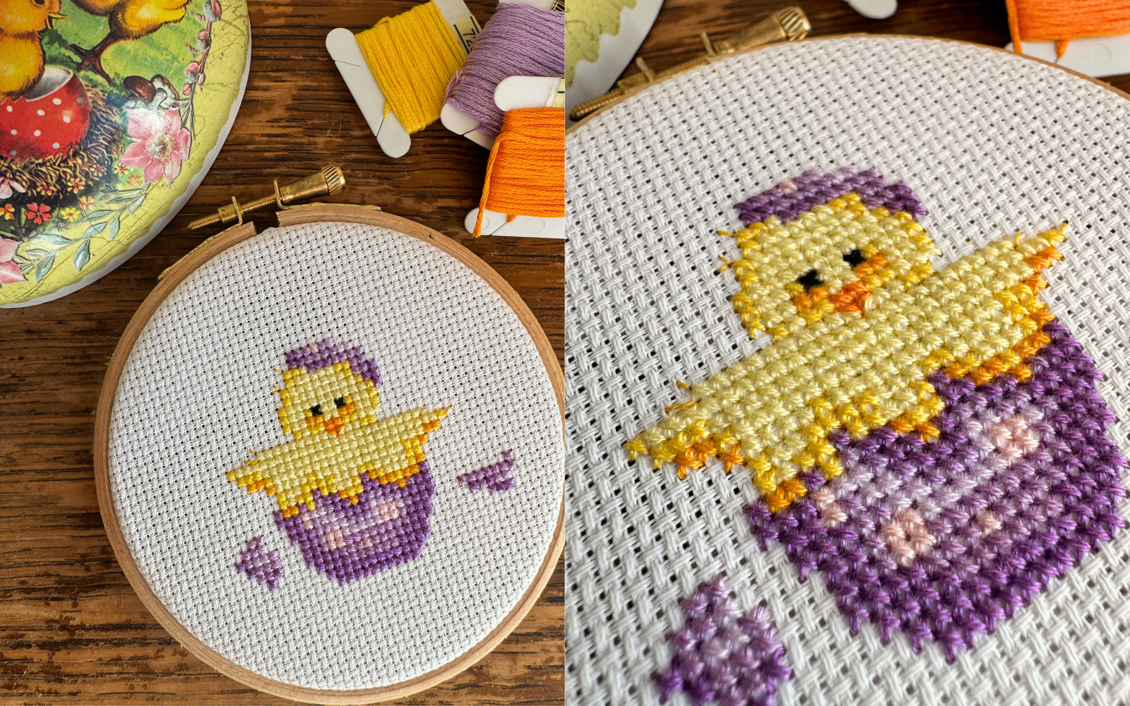 Gratis paaspatroon kuiken uit paasei