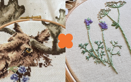 kruissteek borduurwerk en vrij borduren borduurwerk vergelijking