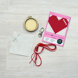 I Love You - Hart sleutelhanger - Mini borduurpakket