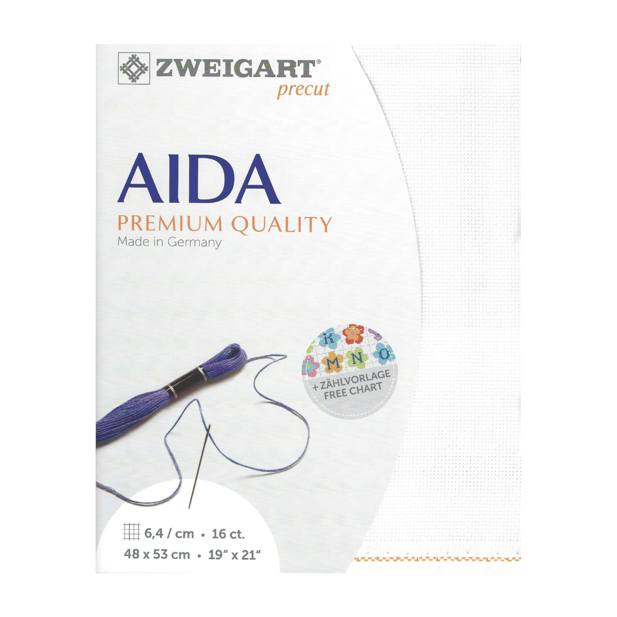 Zweigart Aida borduurstof 16 count - Off white - 48 x 53 cm -bestellen bij Iris Borduurt