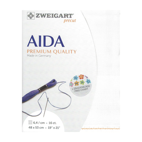 Zweigart Aida borduurstof 16 count - Off white - 48 x 53 cm -bestellen bij Iris Borduurt