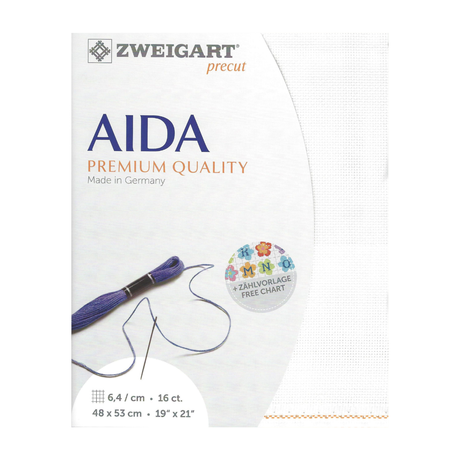 Zweigart Aida borduurstof 16 count - Off white - 48 x 53 cm -bestellen bij Iris Borduurt