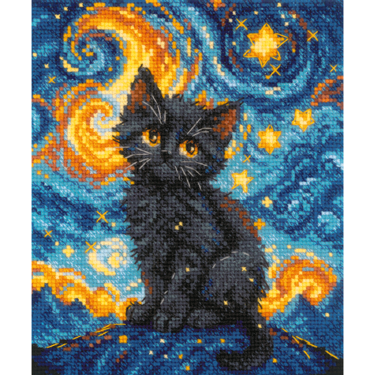 Kat & Sterrennacht - Borduurpakket Riolis