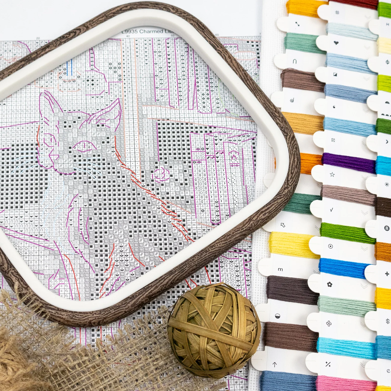 Charmed Library - LetiStitch embroidery kit