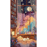 Crystal Moonlight - Kamer met kristallen en kat - LetiStitch borduurpakket
