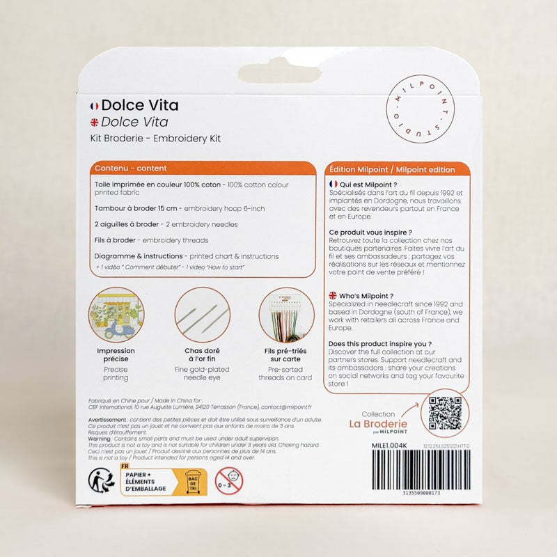 Dolce Vita - Koffietentje met scooter - Vrij borduren borduurpakket