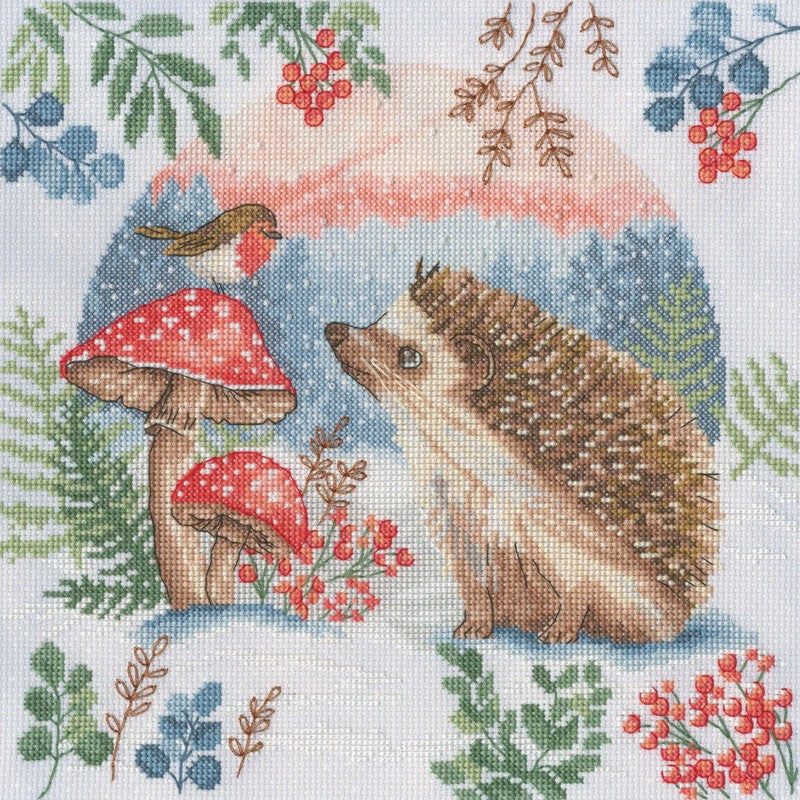 Woodland Wander - Egel en roodborstje borduurpakket - Jane Sunner