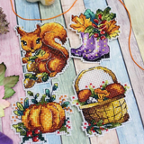 Borduurpakket: Autumn - Herfst magneten
