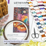 Crystal Moonlight - Kamer met kristallen en kat - LetiStitch borduurpakket