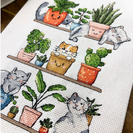 kat_planten_borduurpakket - Andriana