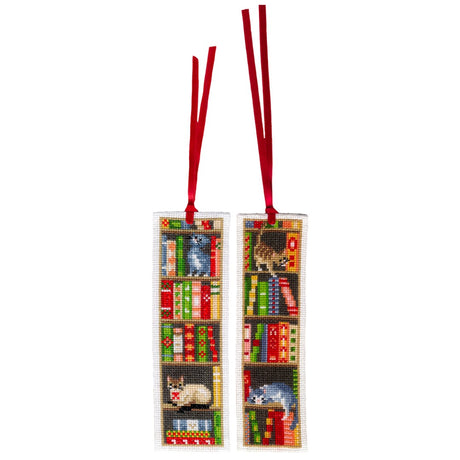 katten-boekenlegger-borduurpakket - Vervaco