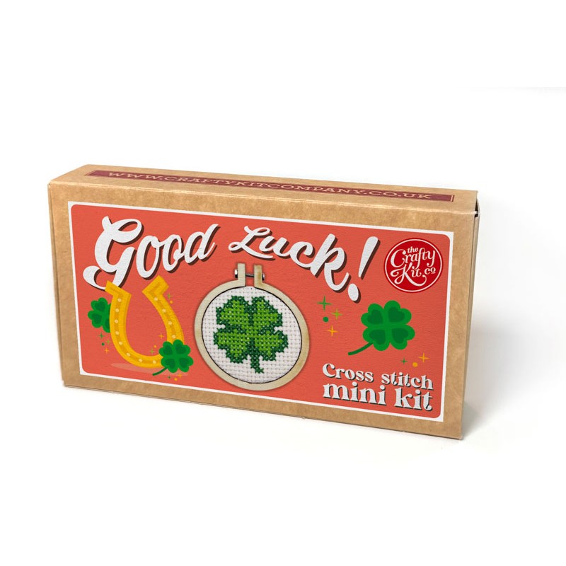 Good Luck sleutelhanger - Klavertjevier - Mini borduurpakket