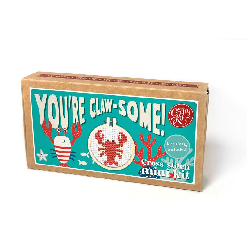 You're Claw-some! sleutelhanger - Kreeft - Mini borduurpakket