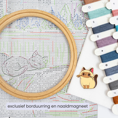 Crystal Moonlight - Kamer met kristallen en kat - LetiStitch borduurpakket