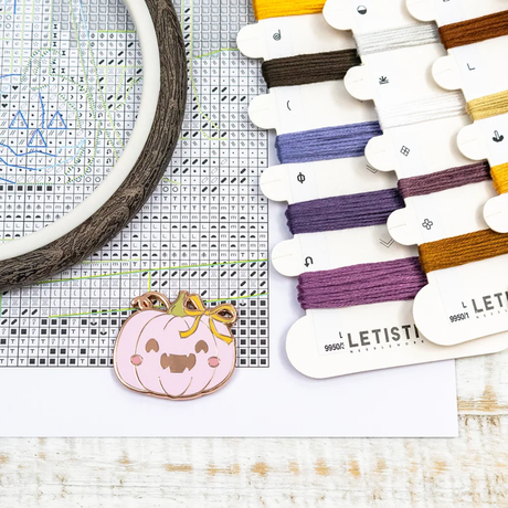 Pumpky - Roze pompoen - LetiStitch Needle Minder