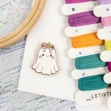 Boo - Spookje met roze strik - LetiStitch Needle Minder