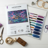 Celestial Isles - Walvissen onder sterrenhemel - LetiStitch borduurpakket -bestellen bij Iris Borduurt