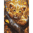 luipaard-borduurpakket-leopard-cub-at-sunrise - LetiStitch