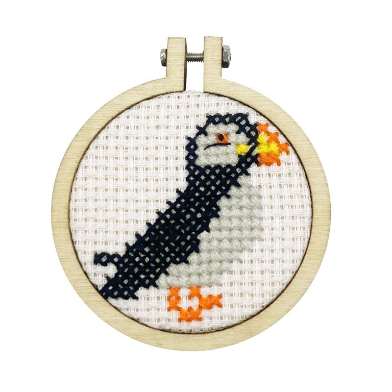 I Puffin Love You sleutelhanger - Papegaaiduiker - Mini borduurpakket