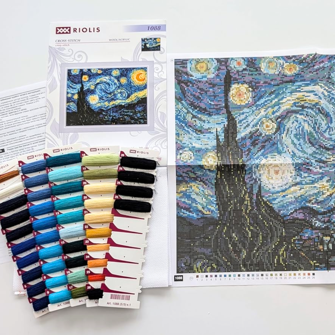 Riolis sterrennacht borduurpakket inhoud