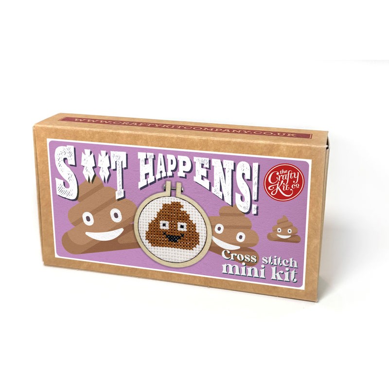 Shit Happens! - Drol sleutelhanger - Mini borduurpakket