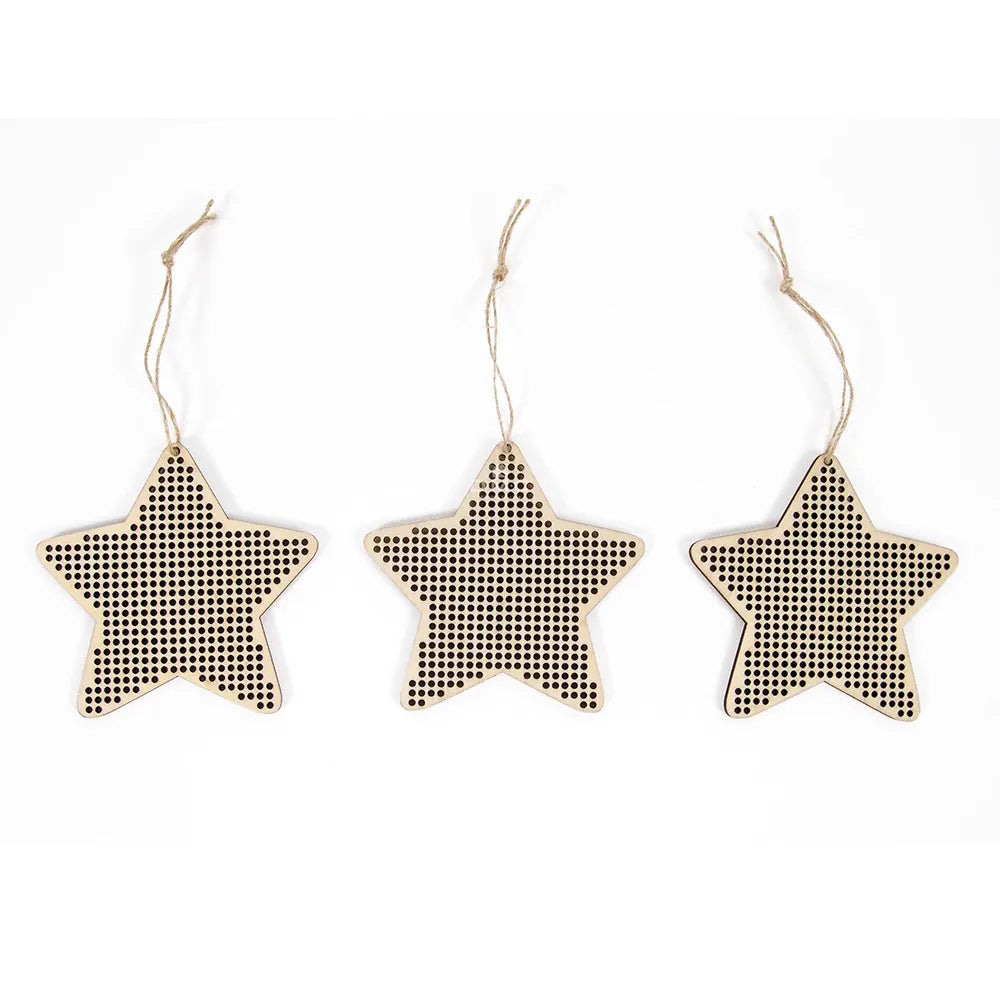 DMC Wooden Christmas Ornaments: Star - Pack of 3