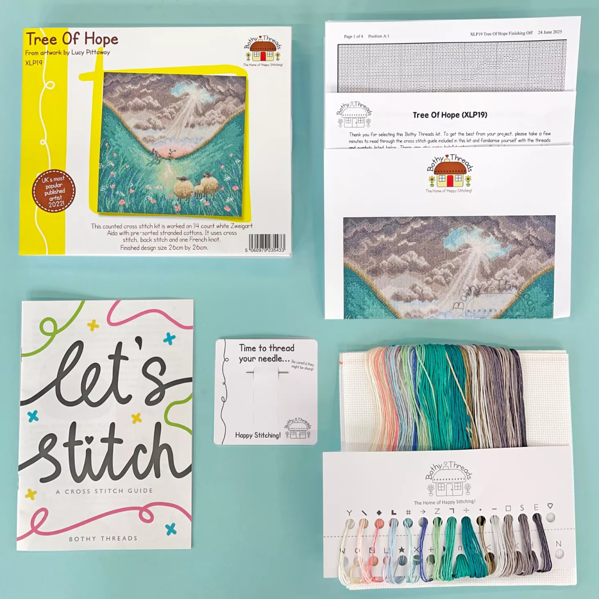 Bothy Threads borduurpakket inhoud tree of hope