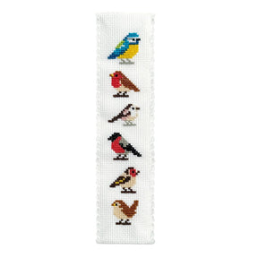 Garden Birds boekenlegger - Vogels - Borduurpakket voor beginners -bestellen bij Iris Borduurt