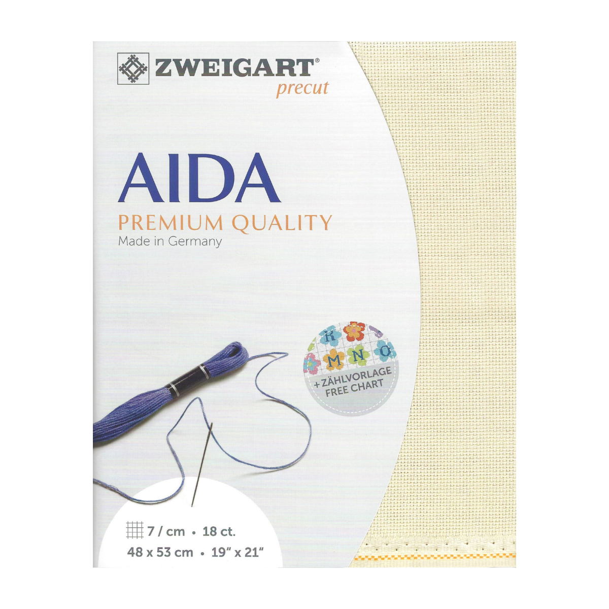 Zweigart Aida borduurstof 18 count - Beige - 48 x 53 cm