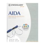 Zweigart Aida borduurstof 14 count - Grijsgroen - 48 x 53 cm