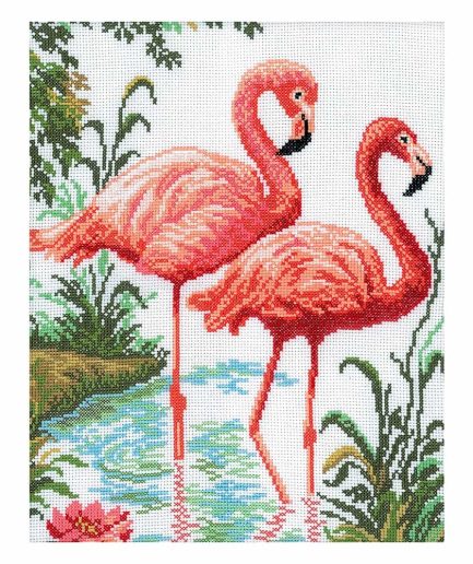 borduurpakket flamingo