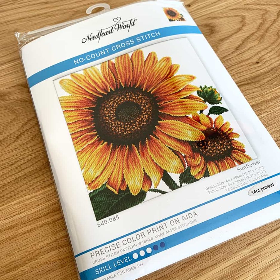 NeedleArt World voorbedrukt borduurpakket zonnebloem