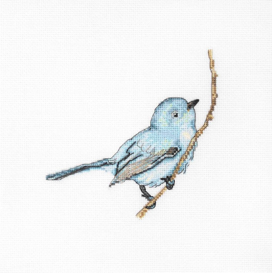Blauwe vogel kruissteek borduurpakket