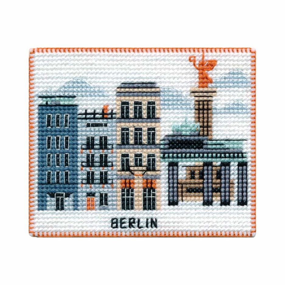 Koelkastmagneet Berlijn borduren