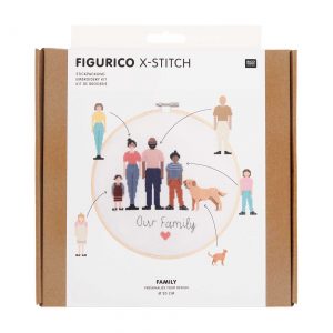Familieportret borduren – Personaliseerbaar borduurpakket – Figurico X-Stitch