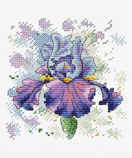 Iris bloem borduren borduurpakket