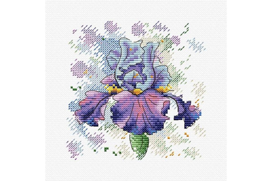 Iris bloem borduren borduurpakket