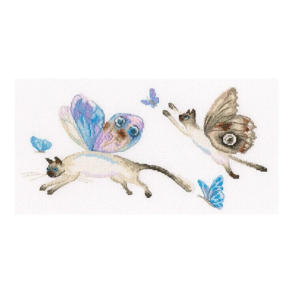 katten vlinders borduurpakket
