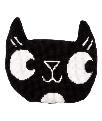eva mouton kussen zwarte kat