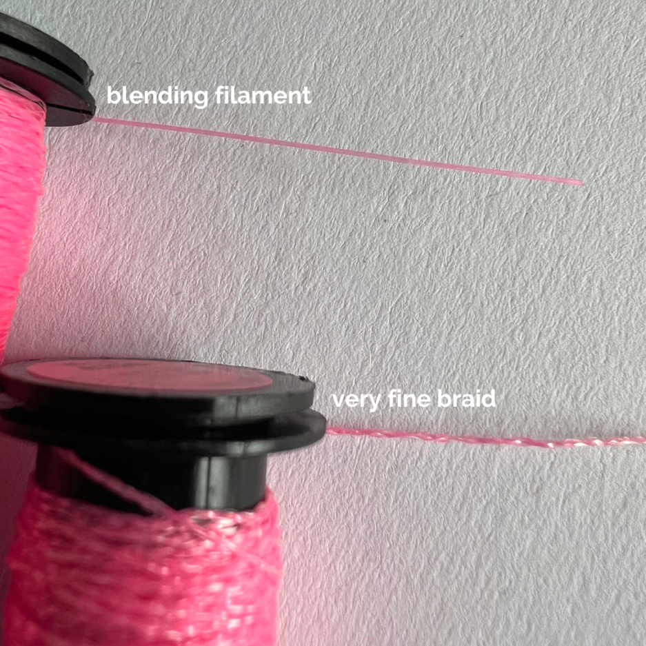 Kreinik blending filament vs very fine braid