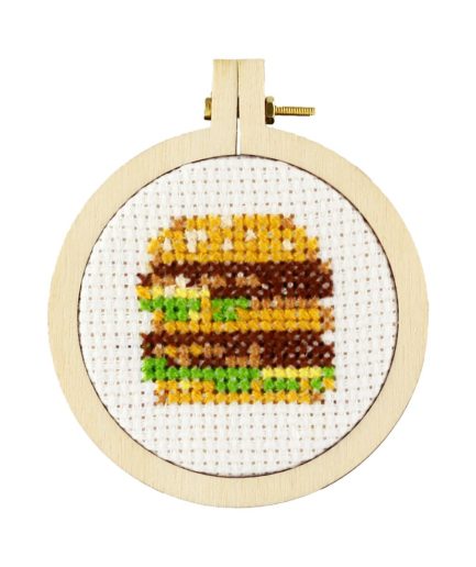 Mini borduurwerk hamburger