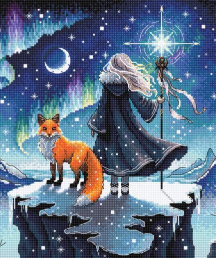 Sorceress of the Auroras and her Fox - Noorderlicht - AVA borduurpakket