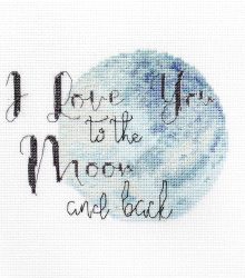 Borduurpakket quote i love you to the moon and back